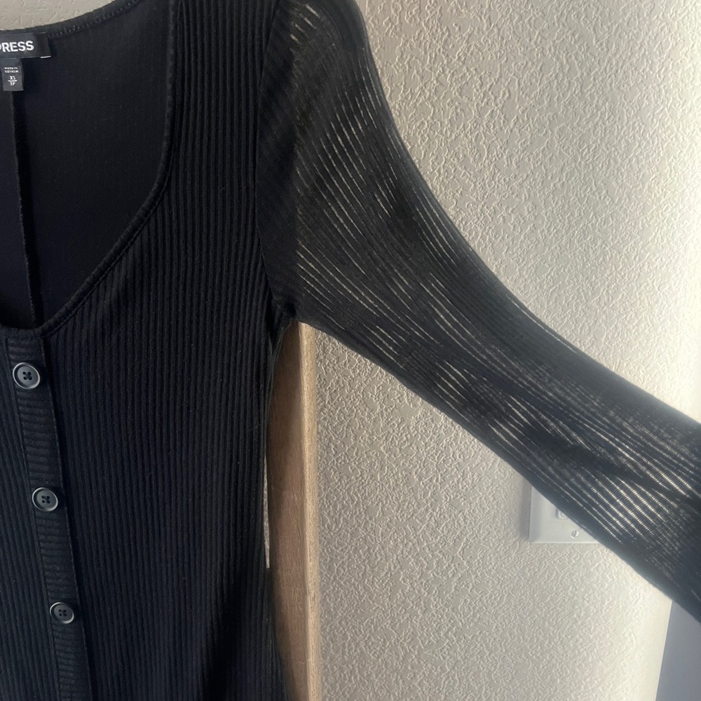 Express Black Button-Down Dress - size XS - Picture 3 of 5